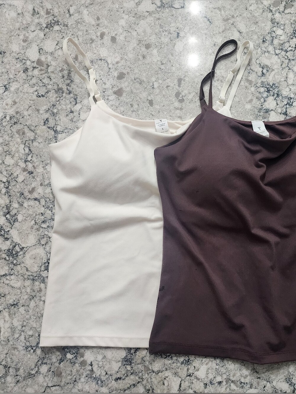 Yogalicious Cream and Dark Brown Smoothing Shapewear Camisole Duo